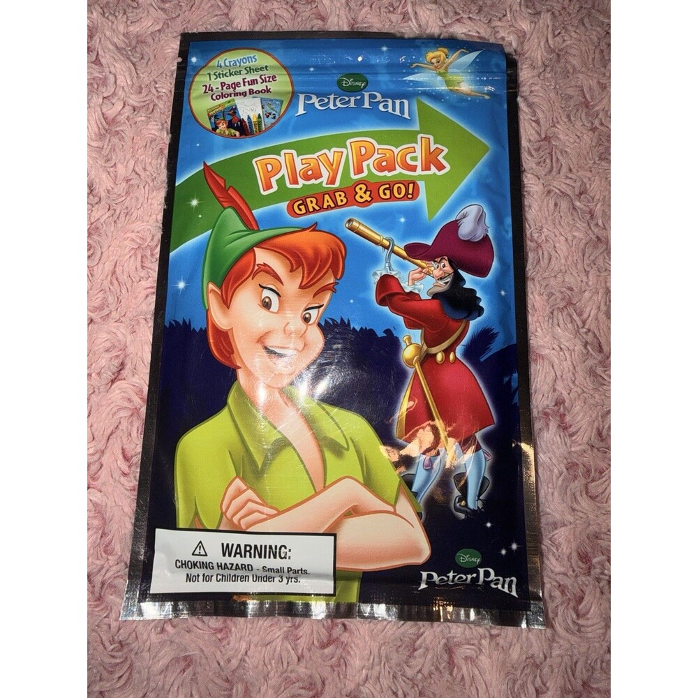 Peter Pan Captain Hook Grab & Go Play Pack Party Favor Activity Color Book